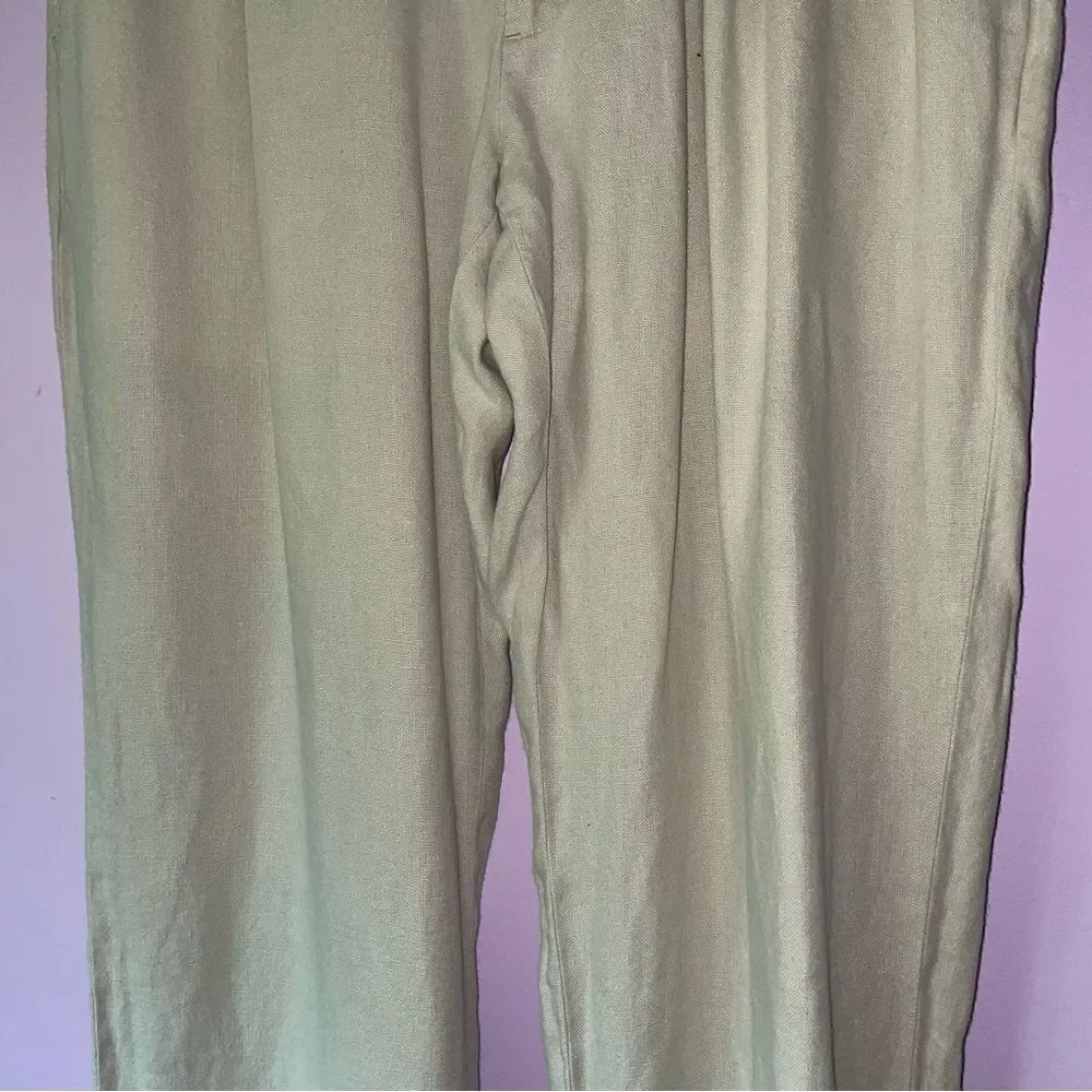 Brooks Brothers 35x30 Irish Linen Trouser Light Tan Pants Coastal Minimalist